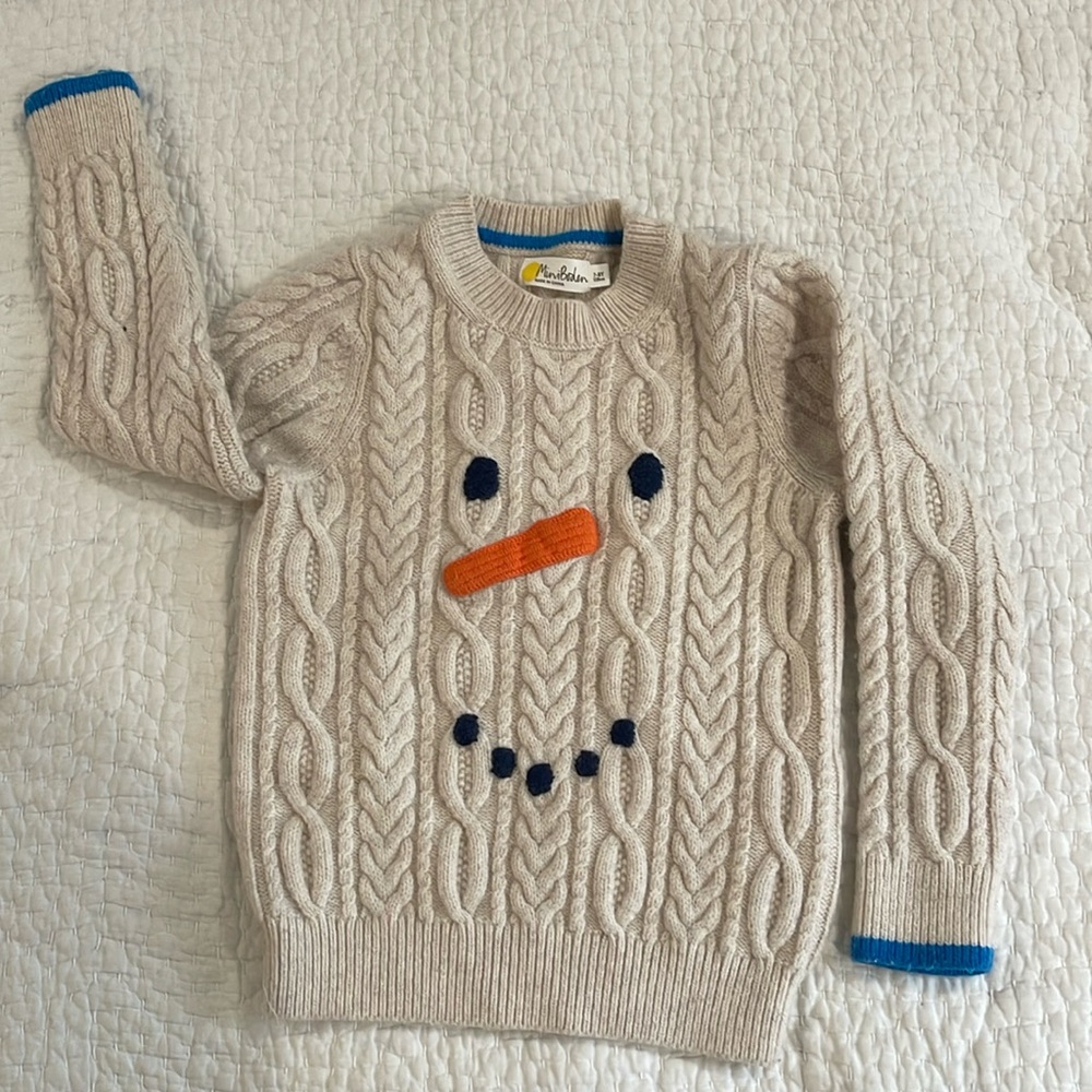 Mini Boden Snowman Sweater (7-8y)